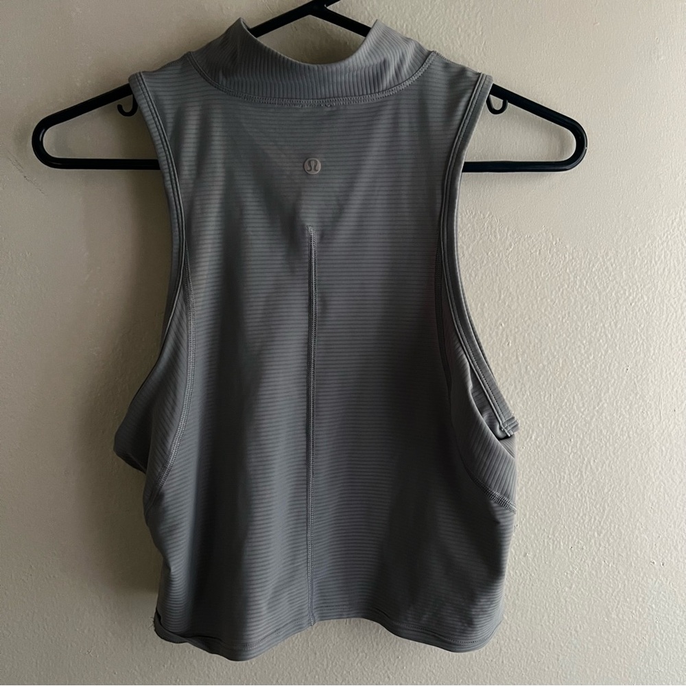lululemon Rib Zip Front Cropped Run Tank Top - Picture 6 of 7